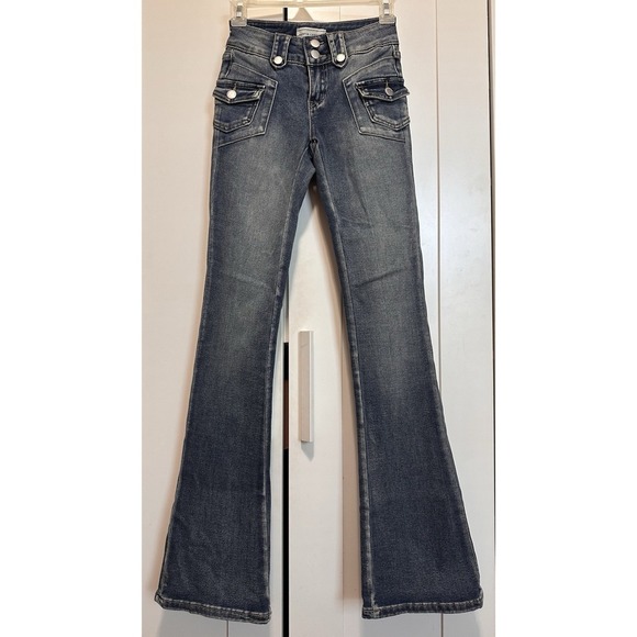 Austin Landing Denim Blue Jeans Wide Leg Pants Size 00 Women's - Picture 1 of 12